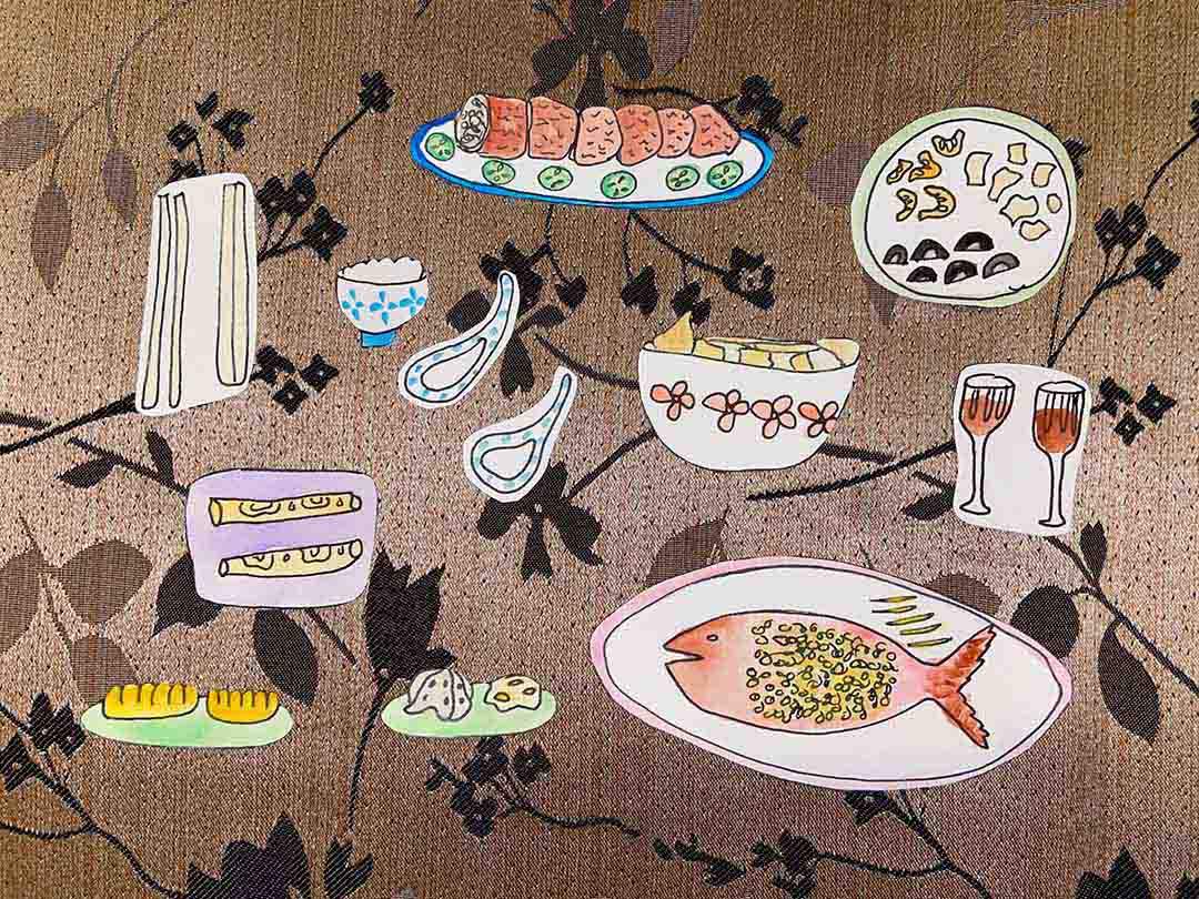Food-inspired paper offerings designed by Xi Jie.